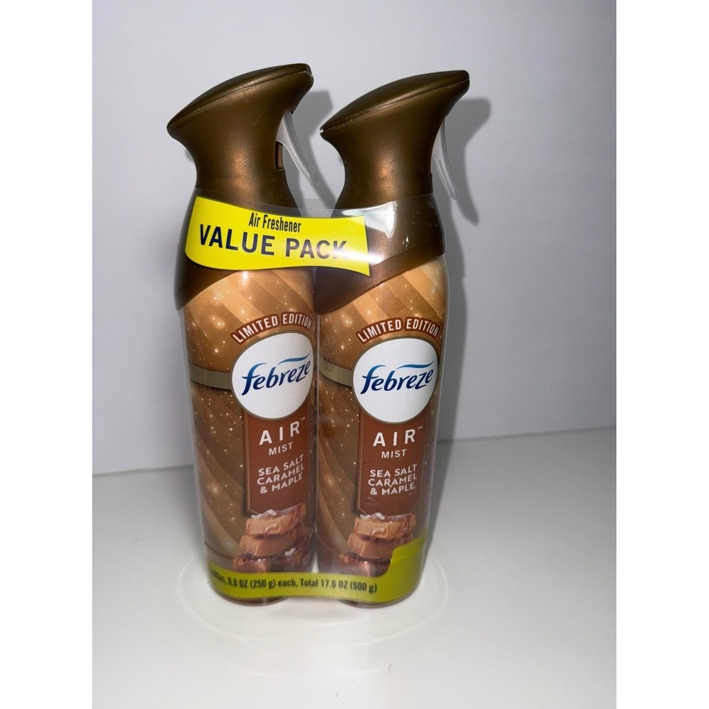 Febreze Air Mist Sea Salt Caramel & Maple Limited Edition 2pk Discontinued NEW